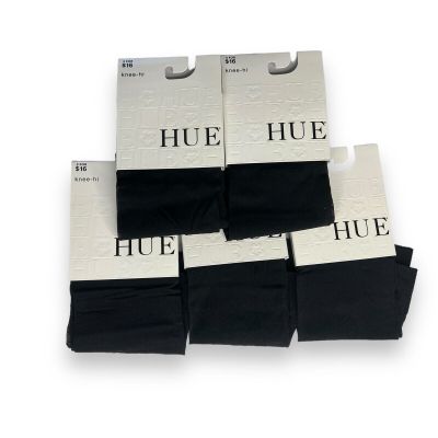 Hue Sheer Women’s One Size Fits Most Pindot Black Knee High Socks Sheer 5 Pair